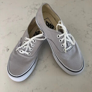 Vans Off The Wall Lace-Up Canvas Sneakers Gray + White Unisex Sz 5.5 Women/4 Men